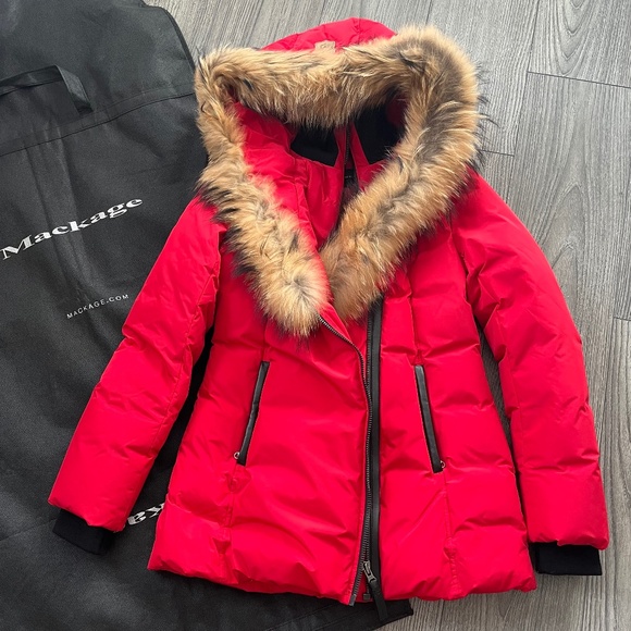 Mackage Adali Down Coat - Bright Red - Women’s Medium - Picture 1 of 4
